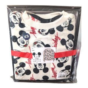 Disney Mickey Mouse Plush Crewneck Women's XS With 2 Piece Gift Box Brand New!